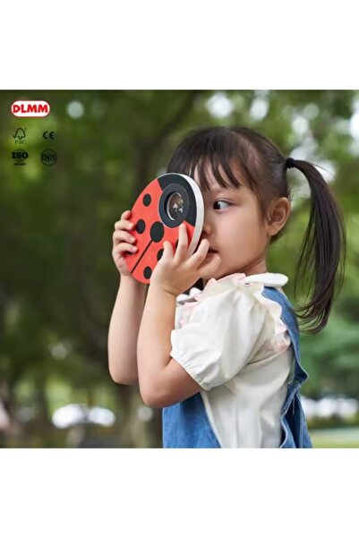 OEM Lupă din lemn, formă de buburuza cu desene