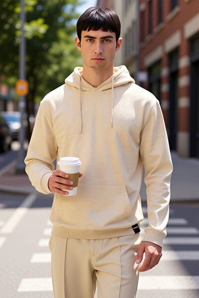 BENERLY Men's Hooded Standard Sleeve Regular Fit Slogan Patterned Sweatshirt ...