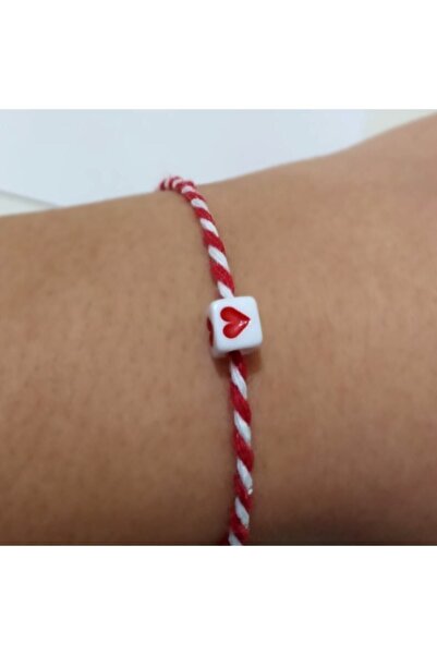 Assa Wood New Year Gift, Christmas Gift Red and White Bracelet 5 Pieces