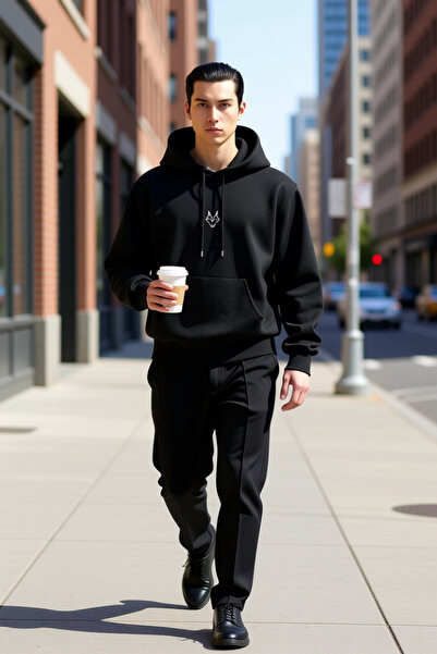 BENERLY Men's Hooded Standard Sleeve Kangaroo Pocket Sweatshirt Functional Du...