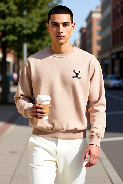 BENERLY Ανδρικό φούτερ με χαμηλό λαιμό και μακριά μανίκια, λειτουργικό, ανθεκ...