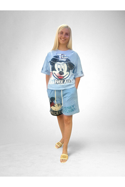 OEMN Set Bumbac Premium Tricou Si Pantaloni, Single Dimension, Mickey Mouse/M...
