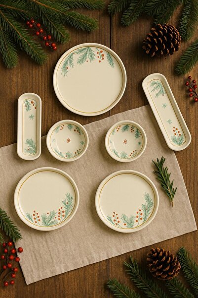 Noah Exclusive طقم فطور سيراميك مكون من 7 قطع على شكل زهرة كوكينا لثلاثة أشخا...