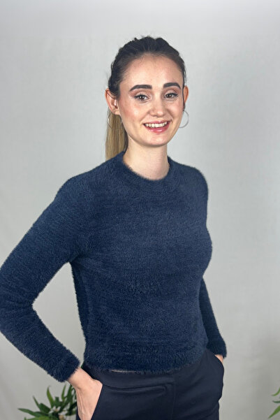 Aylin Taştan Butik Bisiklet Yaka Sakallı Triko Kazak Standart