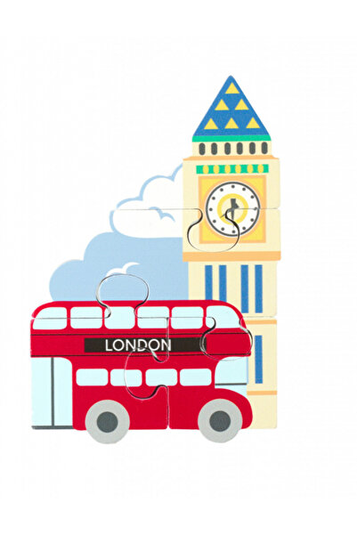 Orange Tree Toys Montessori Wooden Mini Puzzle - London Bus,