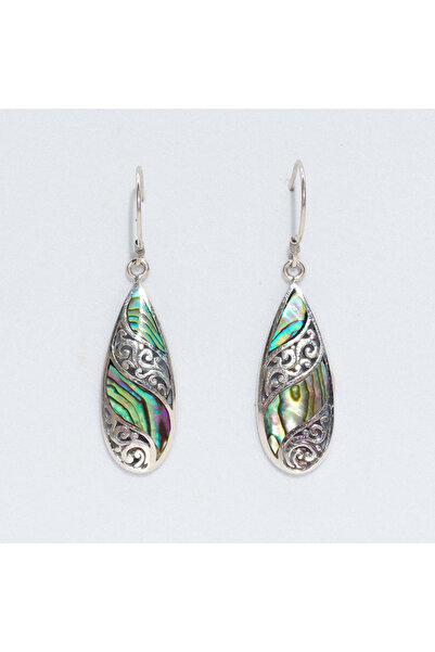 Eva Grace Cercei din argint si scoica naturala, lucrati manual, cu model vintage