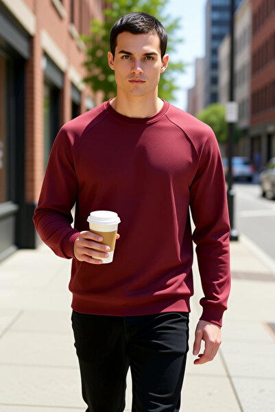 BENERLY Ανδρικό φούτερ με λαιμόκοψη ποδηλατικού τύπου, μακρυμάνικο, λειτουργι...