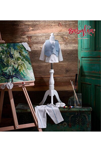 diğer 111 Erkek Bebek Mevlüt Takımı 0–6 Ay – Şık Yelekli – Papyonlu – Özel Gün Takımı