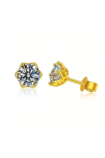 OEM Classic gold-plated earrings with moissanite diamonds