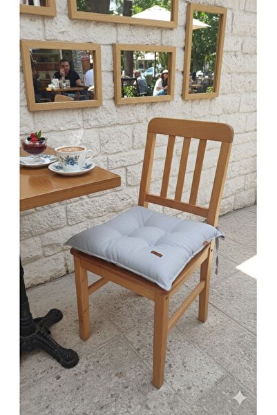 Zümrüdüanka Handmade gri düğmeli Minder