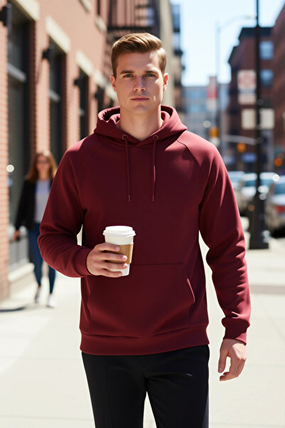 BENERLY Men's Hooded Raglan Sleeve Straight Cut Sweatshirt Functional Durable...