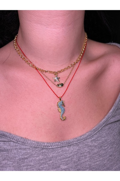 Fiamoss Zirkon Taşlı Deniz Atı Kolye Seti