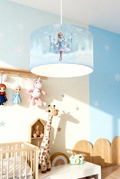 EVPANYA Buz Kalesi Balerin Elsa Desenli Çocuk Odası Avize