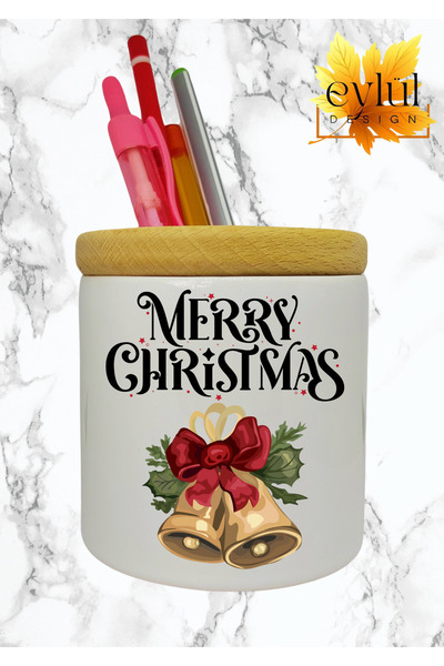 Eylül Design هدية عيد الميلاد المجيد لعام مطبوع من السيراميك الخشبي بتفاصيل د...