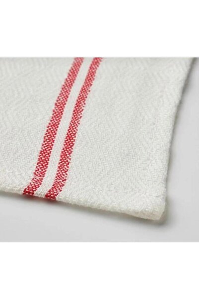 IKEA Drying Cloth 60X45 cm 100% Cotton White with Burgundy Stripes