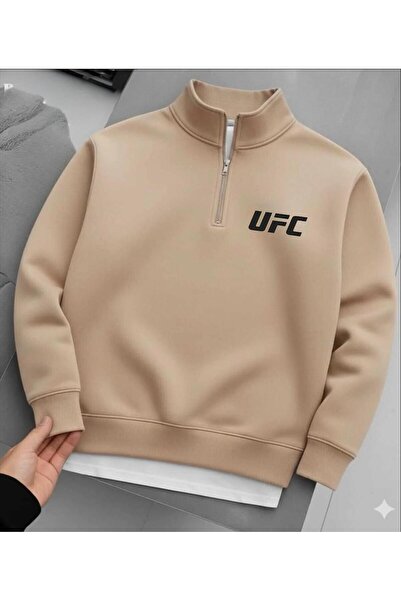 Risil-Nu Company سويت شيرت للجنسين بسحاب نصفي 3YARN(Şa مبطن بالصوف Winter UFC...