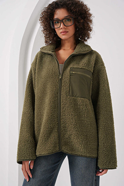 Cistern İstanbul Women's Zippered Oversize Plush Jacket