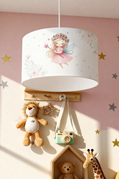 EVPANYA Çiçek Taçlı Peri Kızı Desenli Çocuk Odası Avize