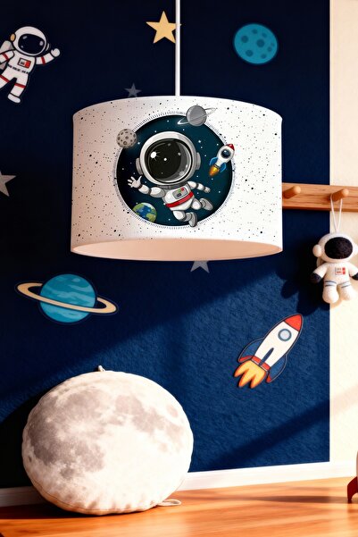 EVPANYA Maceracı Minik Astronot Desenli Çocuk Odası Avize