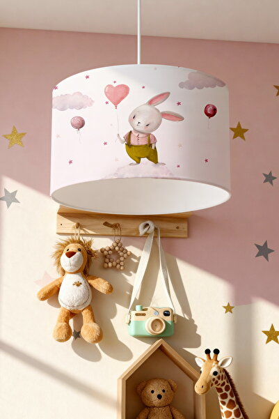 EVPANYA Balonlu Tavşan Desenli Çocuk Odası Avize