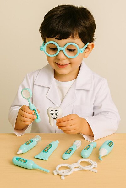 Akar Mavi Diş Doktoru Seti Eğitici Dişçi Doktor Seti