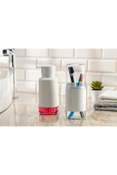 Epilons Set of 2 Liquid Soap Dispenser and Toothbrush Holder