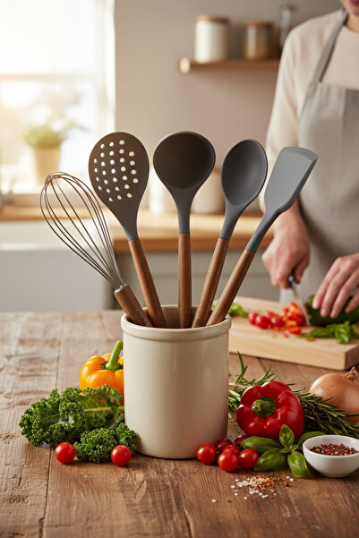 Coşev AKASYA SAPLI SİLİKON SERVİS GEREÇLERİ (5 PARÇA)