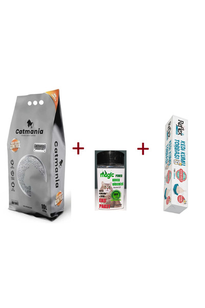 Catmania Aktif Karbonlu Kedi Kumu 10 Lt + Aktif Karbon Koku Giderici 125 G ve...