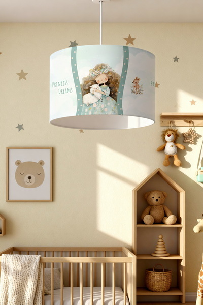 EVPANYA Kuzu'lu Prenses Desenli Çocuk Odası Avize