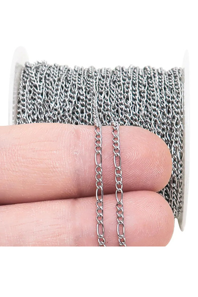 Lenochka 1,2 mm Figaro Model 3+1 Nichel Colier Fabricare brățări Lanț de 1 metru