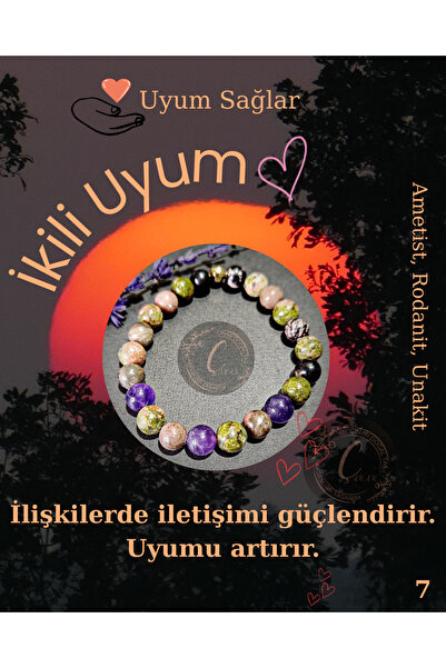 Doğal Tasarım Double Harmony (Harmonizes) Natural Stone Bracelet