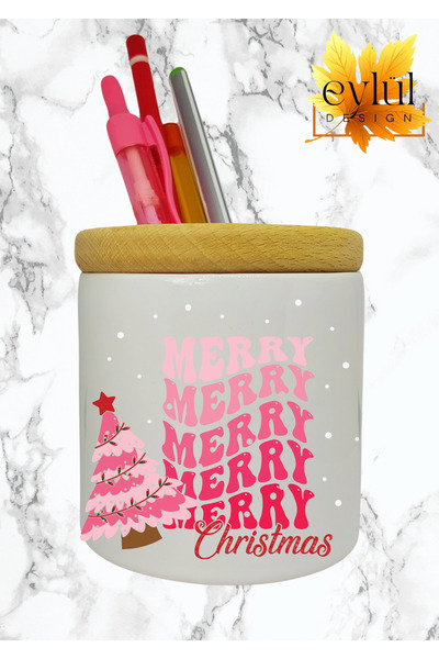 Eylül Design هدية عيد الميلاد المجيد لعام مطبوع من السيراميك الخشبي بتفاصيل د...