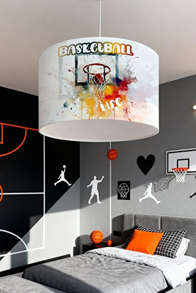 EVPANYA Renkli Basketbol Potası Desenli Çocuk Odası Avize
