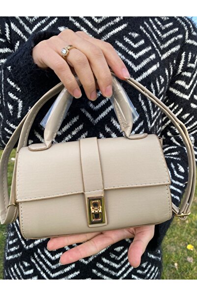 LUMIÈRE kadın Bordo Lock Mini Çanta