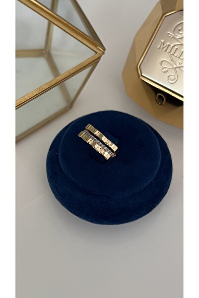 SU PERİSİ TAKI BİJUTERİ خاتم ذهبي قابل للتعديل مع حجر الزركون في الوسط