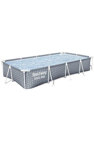 BESTWAY Piscina structura metalica, dreptunghiulara, gri, 366x201x66 cm, Powe...