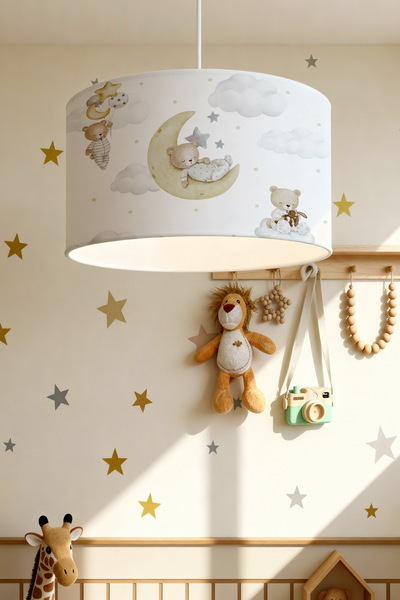 EVPANYA Uykucu Ayıcıklar Desenli Çocuk Odası Avize