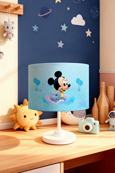 EVPANYA Blue Mickey Patterned Children's Room Lampshade