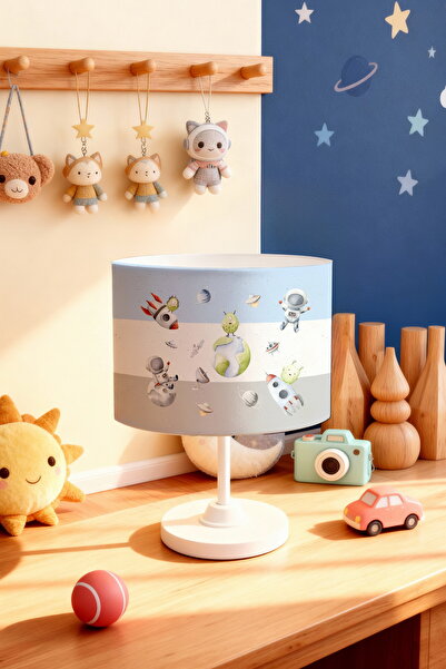 EVPANYA عاكس الضوء لغرفة الأطفال بنمط الفضاء باللون الأزرق الرمادي