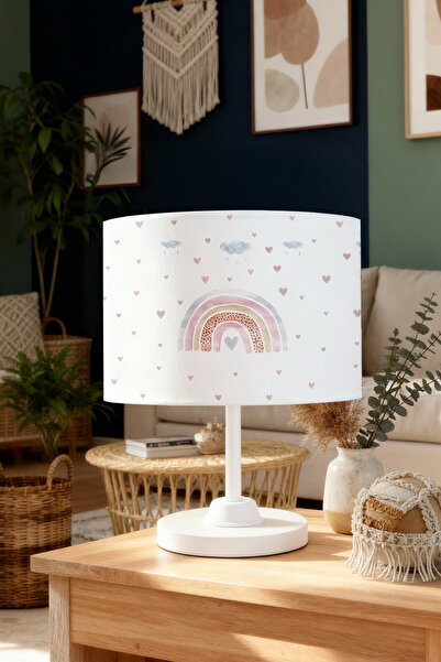 EVPANYA Powder Heart Rainbow Patterned Children's Room Lampshade