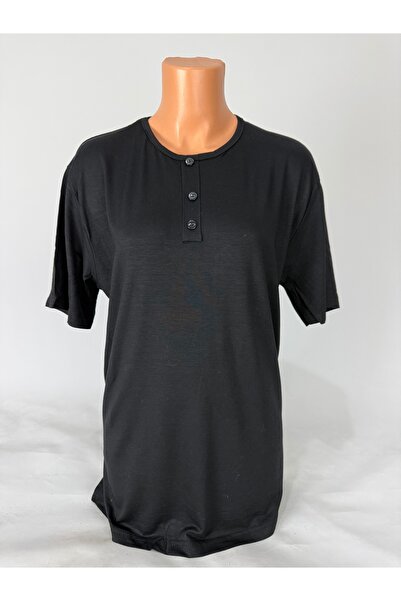 YAŞAR TRİKO Women's Stretch Fabric Crew Neck Short Sleeve Side Slit Wool Mother Combed Cotton T-Shirt