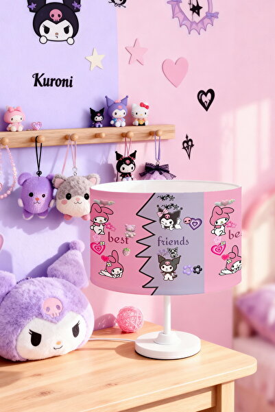 EVPANYA Best Friends Kuromi and My Melody Patterned Children's Room Lampshade