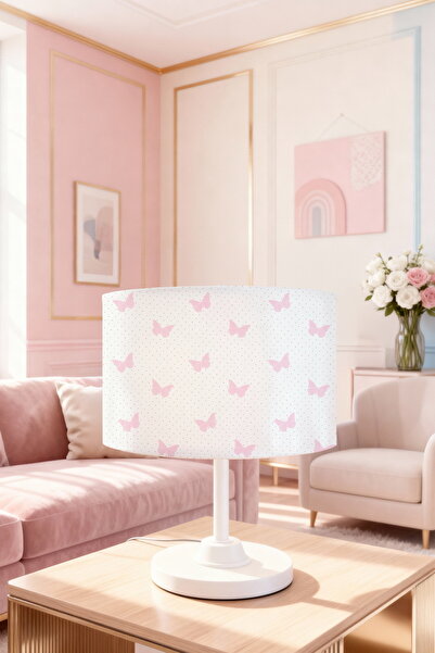 EVPANYA White Butterflies Patterned Children's Room Lampshade