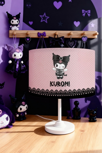 EVPANYA Pink Hearts and Kuromi Patterned Children's Room Lampshade