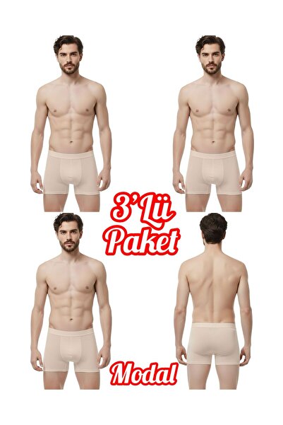 Özten İç Giyim Πακέτο με 3 ανδρικά μποξεράκια Modal Elastan Classic OZT31020