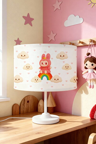 EVPANYA Rainbow Cute Clouds Pofi Patterned Children's Room Lampshade