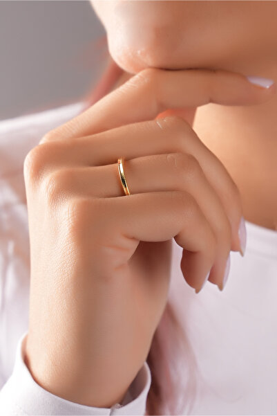 SUNSHINE 925 Ayar Gümüş Gold Kaplama Ajda Yüzük