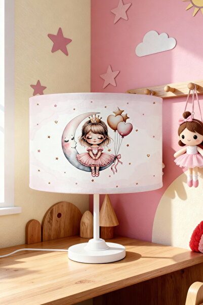 EVPANYA Cute Princess on the Moon Patterned Children's Room Lampshade
