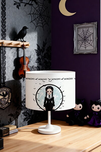 EVPANYA Braided White Wednesday Patterned Children's Room Lampshade