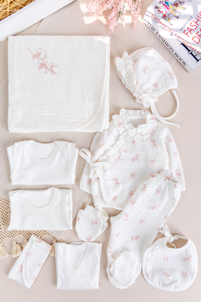 Babymod طقم ملابس للمواليد الجدد من القطن الخالص 100٪ مكون من 10 قطع للفتيات ...
